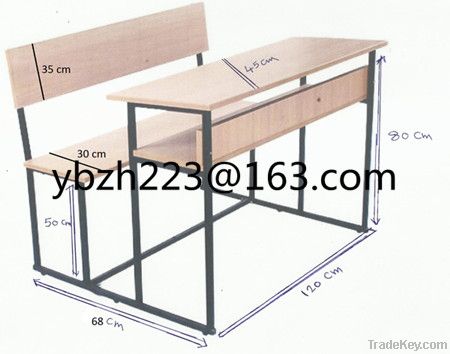 beech double seat scool dek with bench