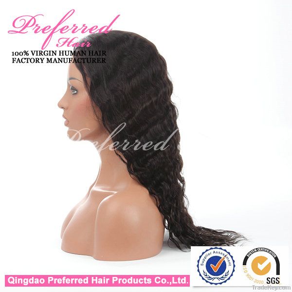 Queen Preferred Brazilian virgin hair full lace wig in stock