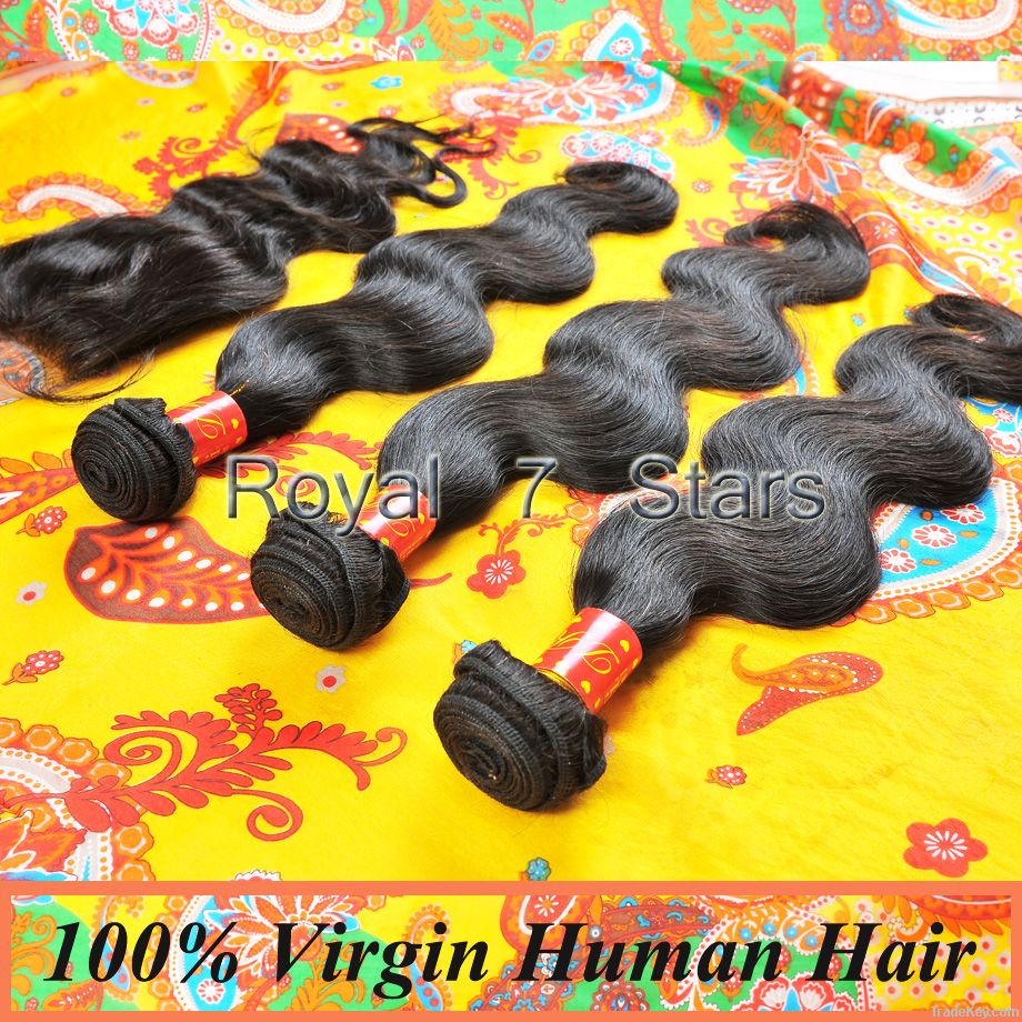 Virgin Human Hair 4pcs/lot, BodywaveLace Closure With3 pcsHair Bundles