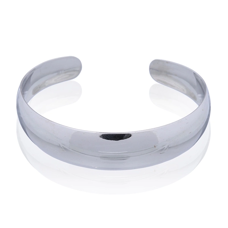 Polished 925 Sterling Silver Convex Bangle