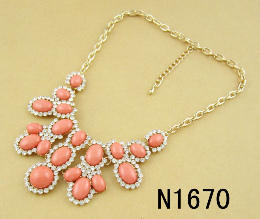 2014 fashion alloy turquoise  necklace 