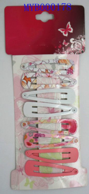 HAIR SNAP BARRETTES FLOWER PRINT  IN 4.5 " FOR KIDS