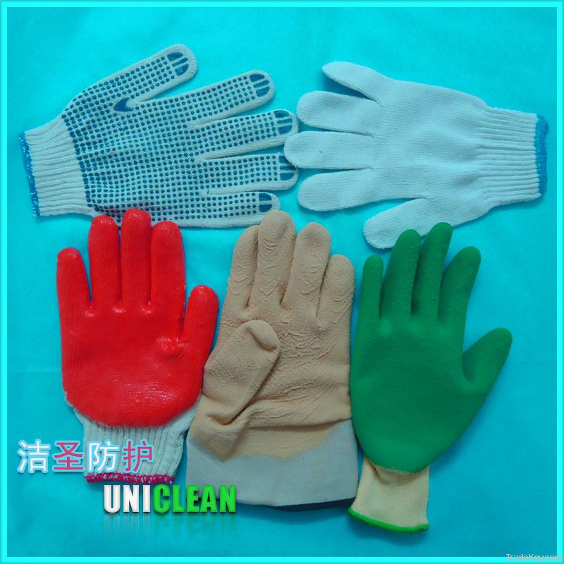 latex coated knitted work glove/latex coated protective glove