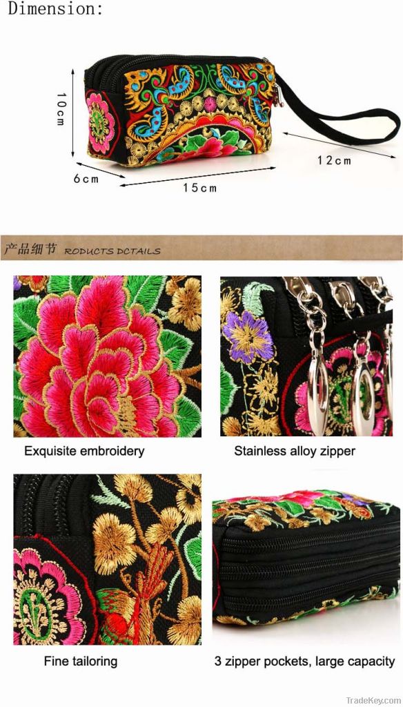 (Free shipping)Chinese   embroidered  wallet&purse