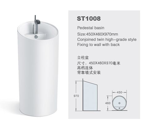 new design one-piece pedestal basin