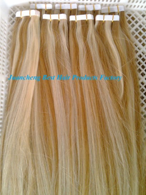 Top grade hot selling 100% virgin unprocessed brazilian tape hair extension  