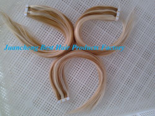 Top grade hot selling 100% virgin unprocessed brazilian tape hair extension  