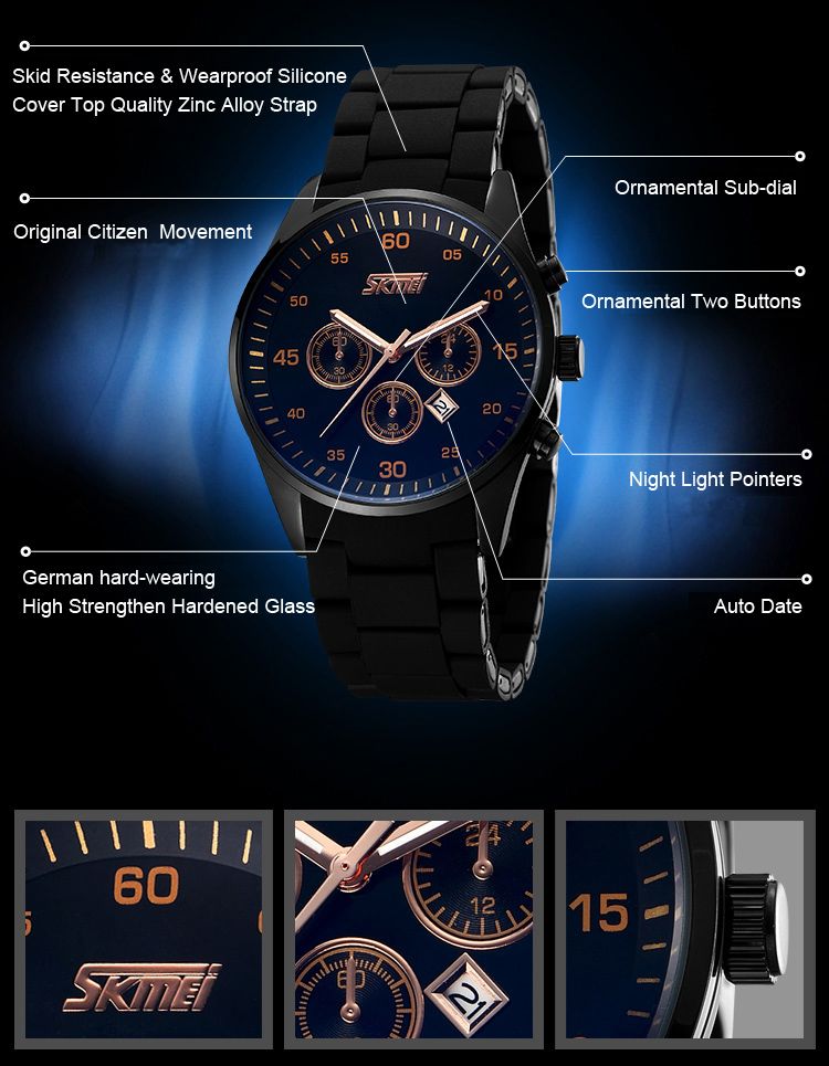 Waterproof Silicon Casual Men Watch