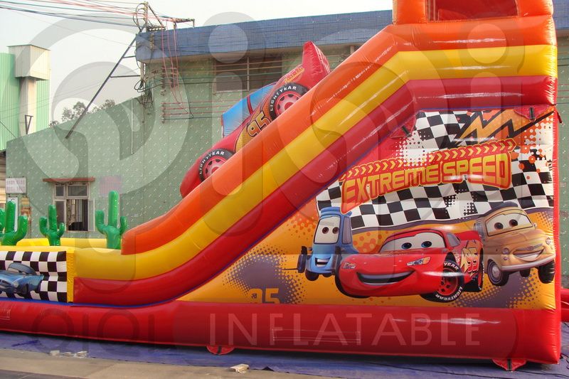 INFLATABLE CARS DOUBLE LANE SLIDE