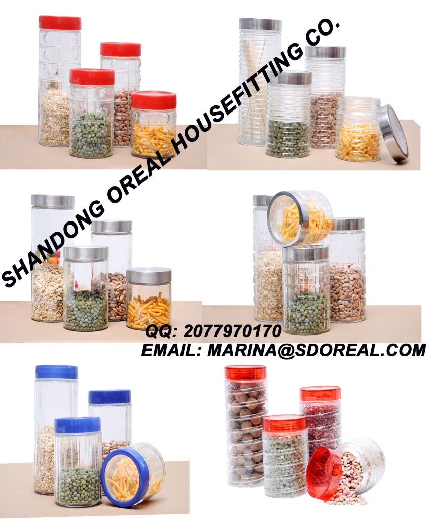 Big Glass Airtight Jar &amp;amp;amp;amp;amp; Canister - Set of 4