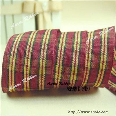 polyester woven plaid ribbon 40mm