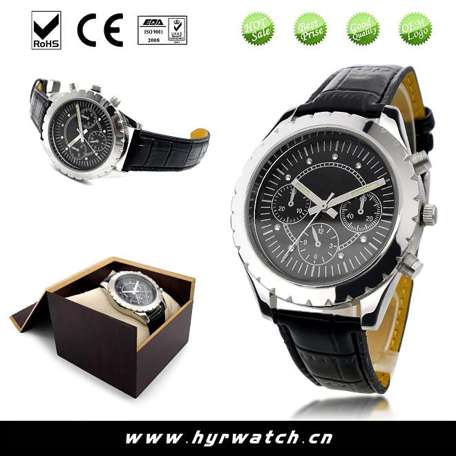 2014 watches men with genuine leather band