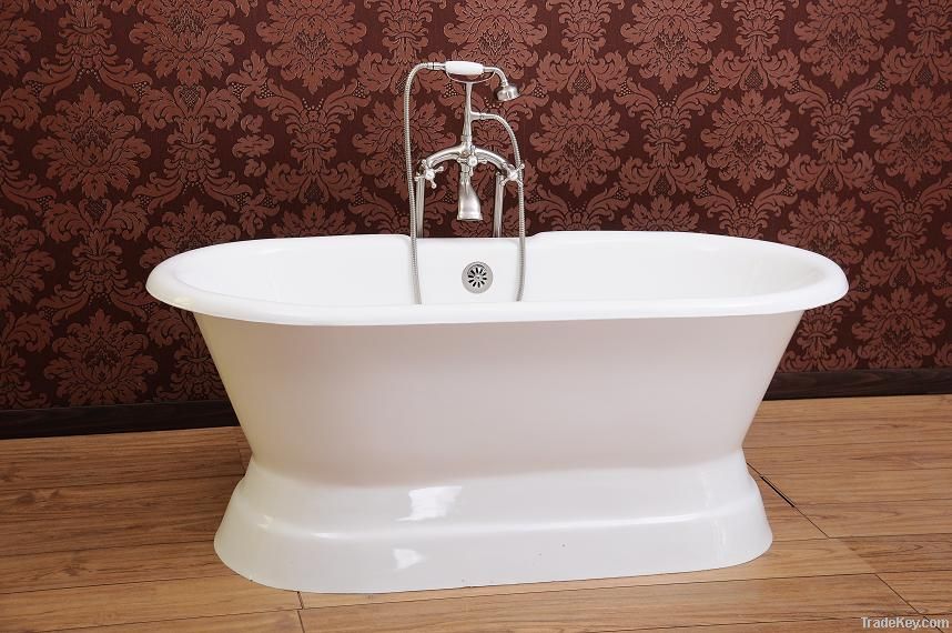 Pedestal cast iron bathtub