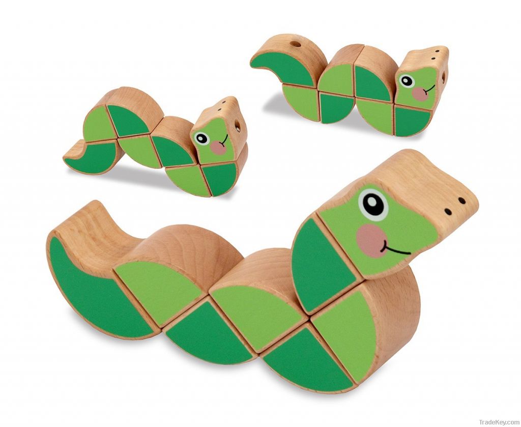 Wooden  twistable Snake Toy