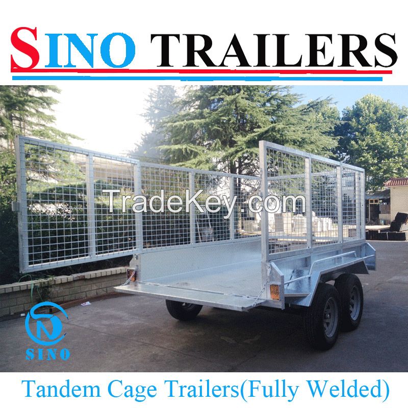 Galvanized Tandem Axle Box Trailer with Mesh Cage