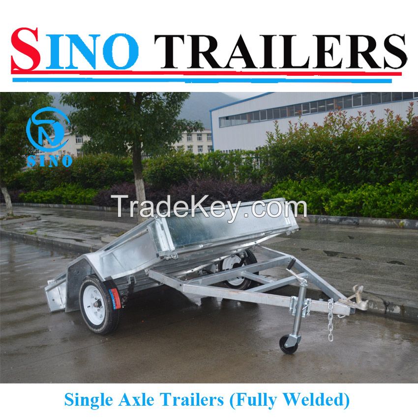 7x4 Galvanized Light Duty Gravity Tilt Box Trailer