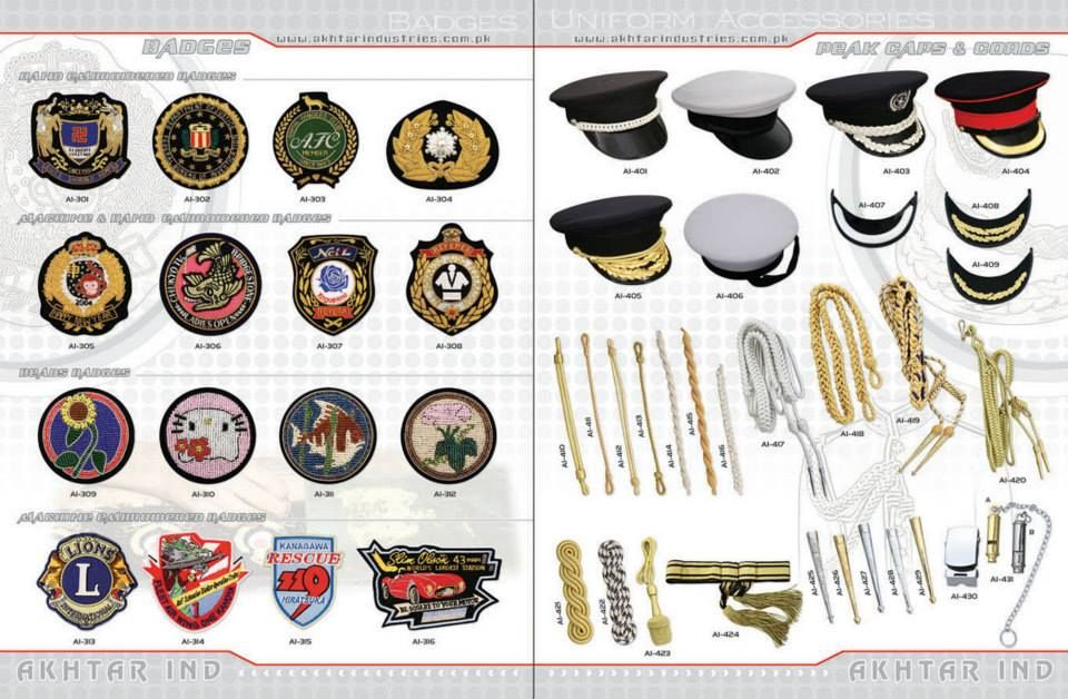 Military uniform accessories.