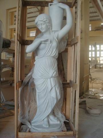 white marble womam sculpture