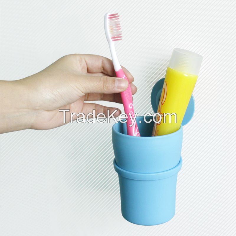 Creative Wall Mounted Toothbrush Cup in Bathroom