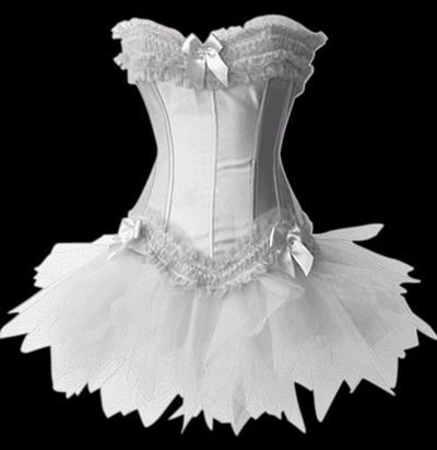 nice design beautiful corset with tutu skirt white sexy mature corset