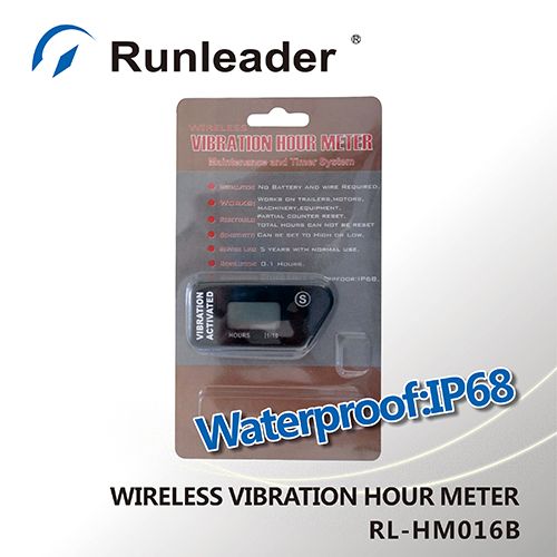 RL-HM016B Resettable LCD Wireless Vibration Hour Meter Used For Any Device