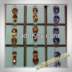 Semi-precious Gemstone Natural Amethyst (Africa, Brazil) Citrine Oval Facets & Cabochon