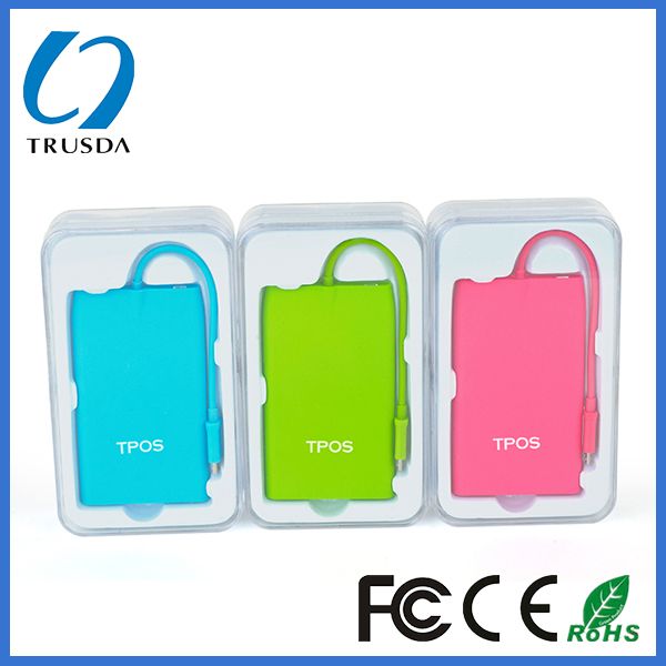 3000mAh rechargeable power bank for smart phone