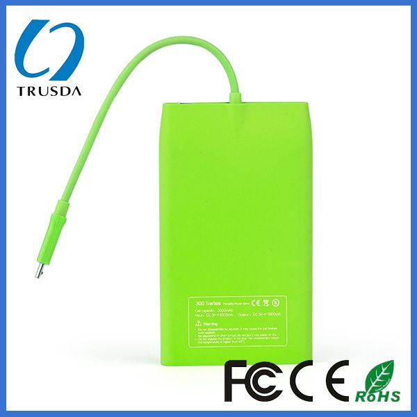 3000mAh rechargeable power bank for smart phone