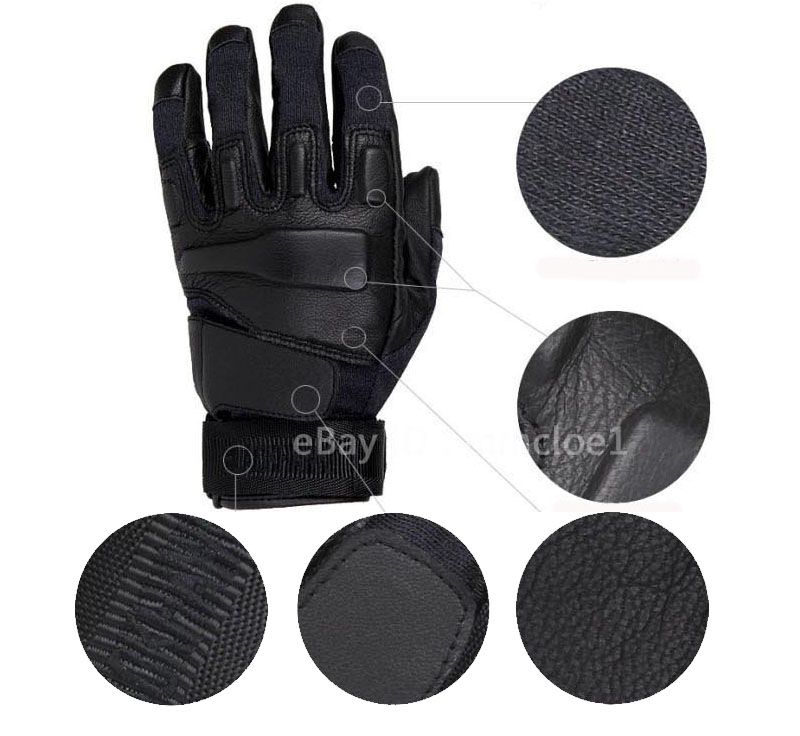 Black leather gloves