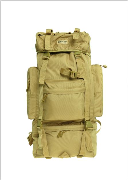 Seibertron Military Style 65L Internal Frame Hiking Camping Backpack tactical mountaineering bag molle pack khaki/black