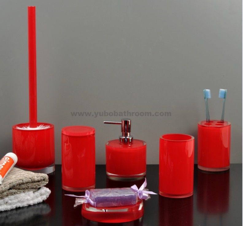 red bathroom accessories sets