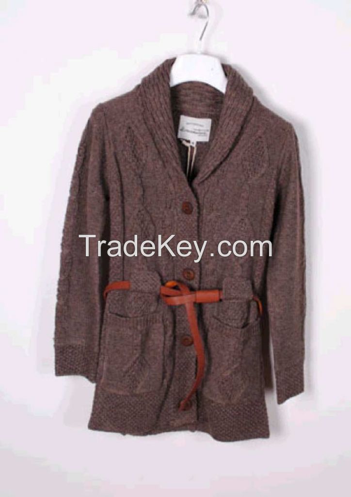 Ladies&#039; L/S cardigan with belt