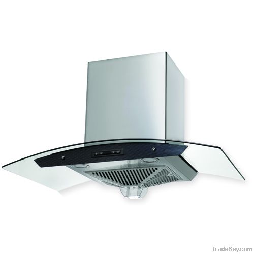 Electronic Button Arc Waveform Chimney Hood with glass