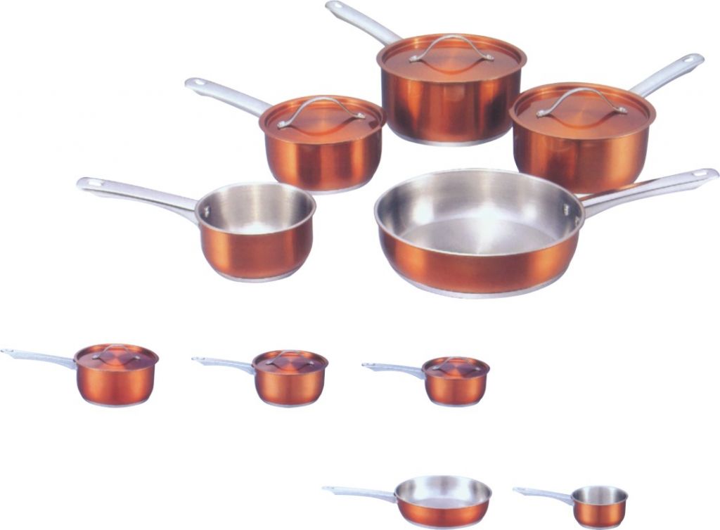 Stainless steel   painted colorful cookware 