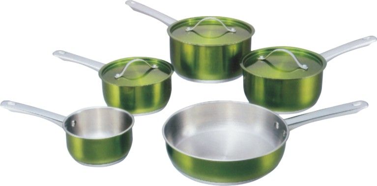 Stainless steel   painted colorful cookware 