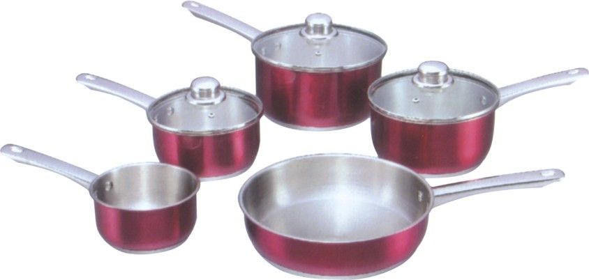 Stainless steel   painted colorful cookware 