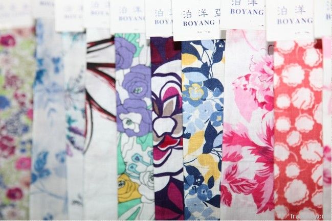 100% linen printed fabric