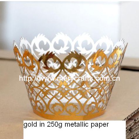 Personalized Party Supplies 300 pieces/lot 250g Pearl Paper &amp;quot;Filigree&amp;quot; Cupcake Wrappers From Mery Crafts