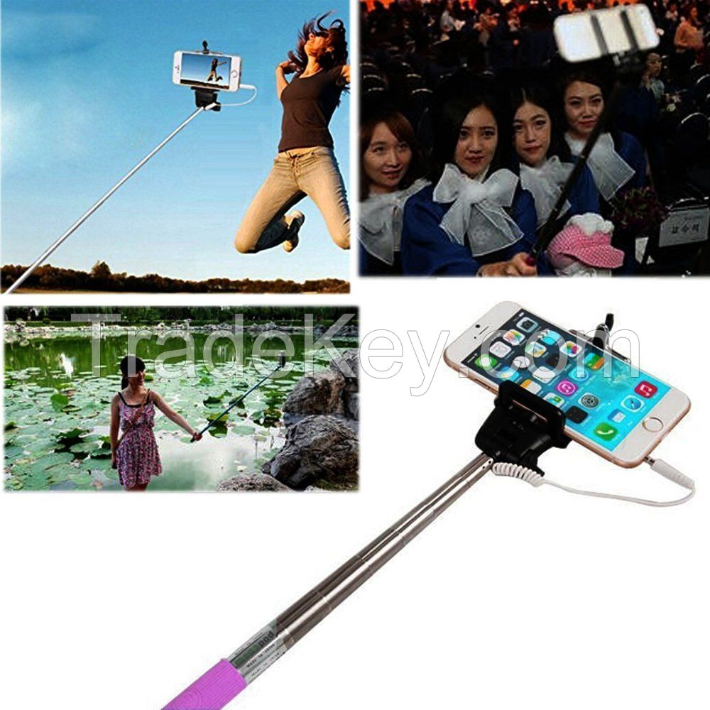 Battery Free Self Portrait Monopod Extendable Handled Selfie Stick with Adjustable Phone Holder and Built-in Remote Shutter Designed for Iphone 6, iphone 6 Plus 5s 5c 5 4s 4, samsung Galaxy S5 S4 S3, Note 10.1 8 3 2 Moto X, Droid 2, Google Nexus 4, 5, 7, 