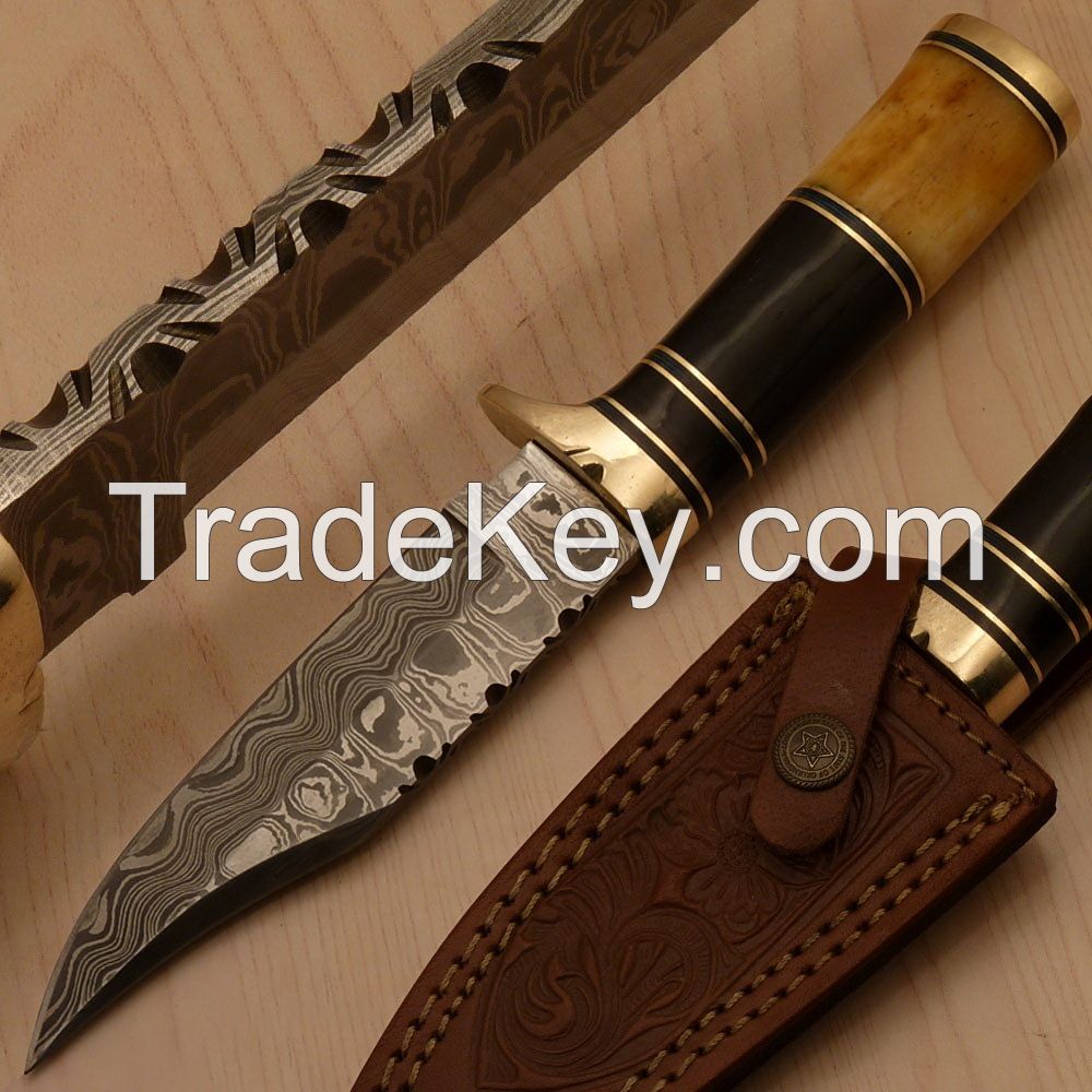 Custom Handmade Damascus Hunting Knife