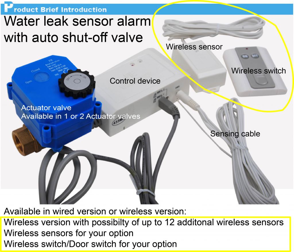 Wireless Water Leak Detection & Automatic Water Main Shut-Off System