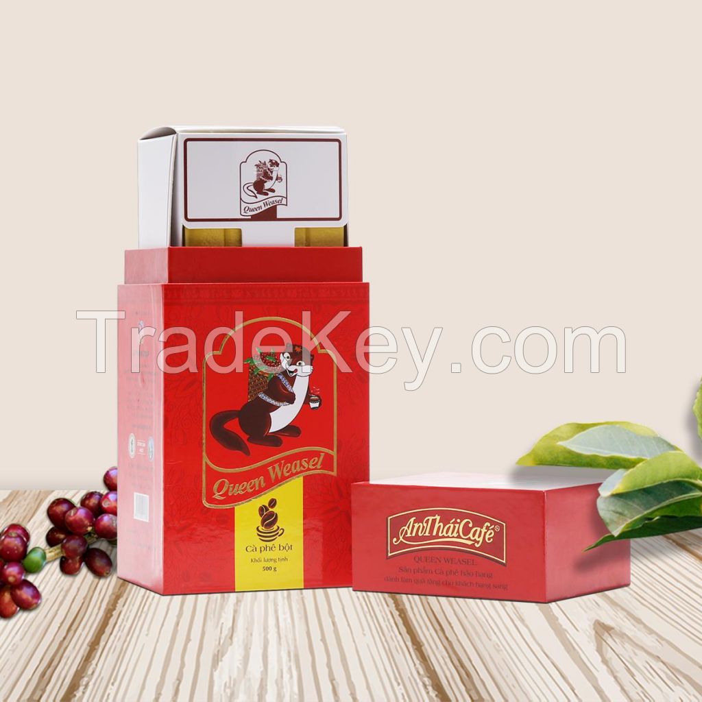 Queen Weasel Ground Coffee 200 gram each box From Anthaicafe Vietnamsese Ground Coffee