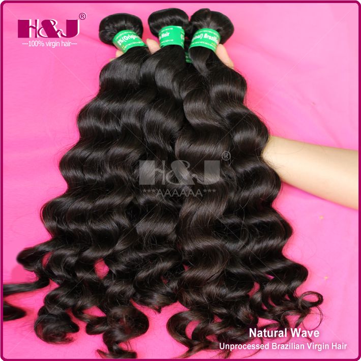 2014 new arrival H&J stylish shedding free loose wave cheap virgin brazilian hair