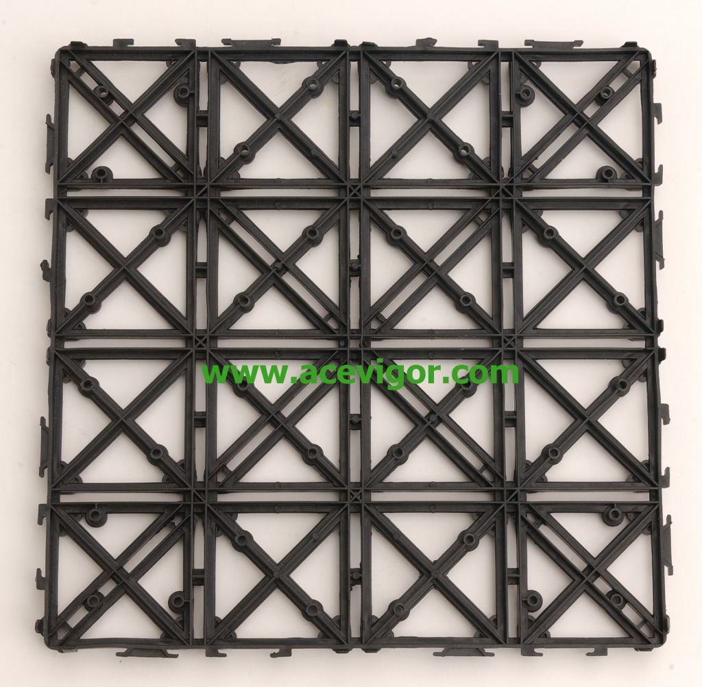 Interlocking plastic pad/decking board for indoor or outdoor WPC/floor