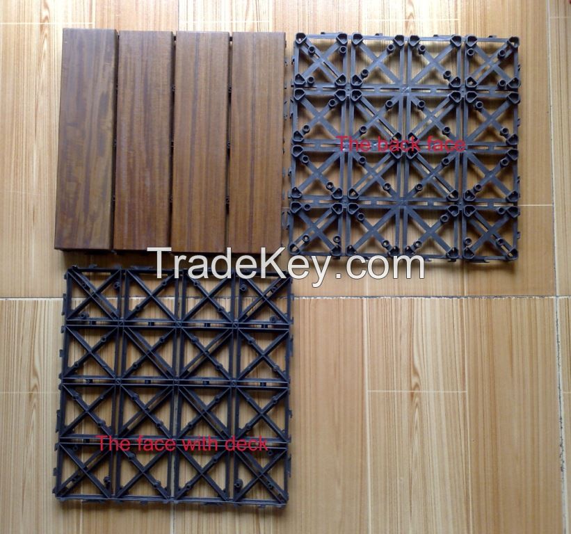 Interlocking plastic pad/decking board for indoor or outdoor WPC/flooring/DIY tile