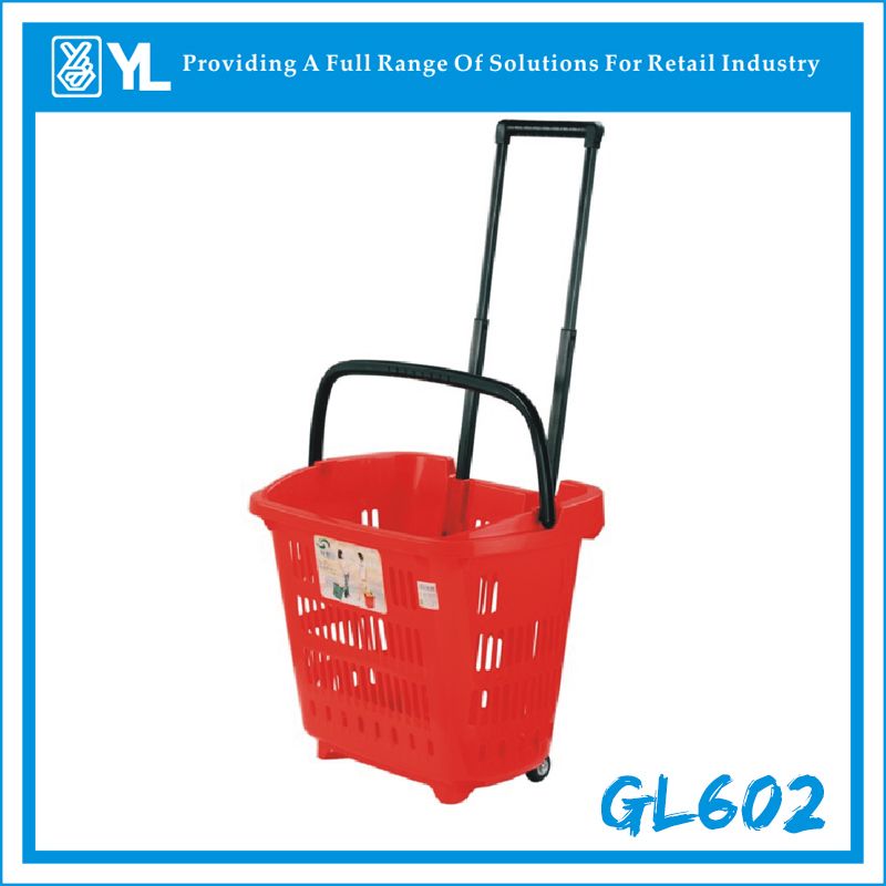 Plastic shopping basket for supermarke