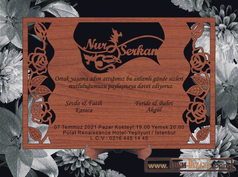 invitations wooden style