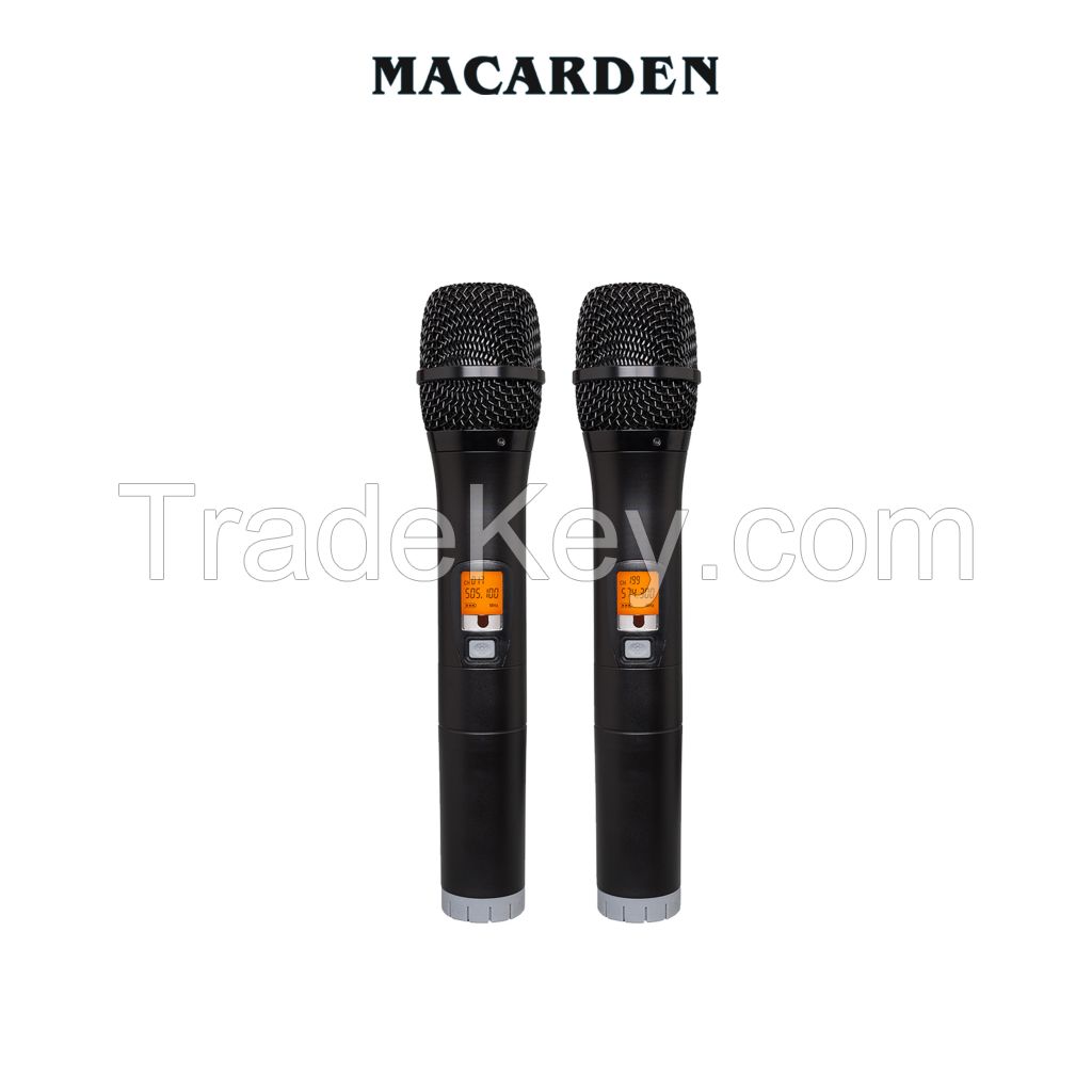 MC-878 Professional Two Channel Wireless Microphone IR infrared Long Working Distance Karaoke Stage Performance Meeting Room use