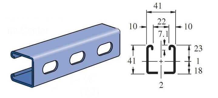 slotted unistrut channel pre-galvanised