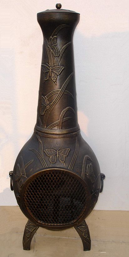 chimeneas with butterfly design